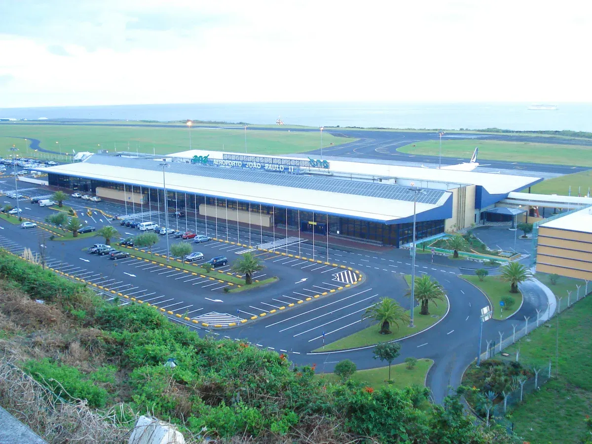 The main terminal building of Joao Paulo II International Airport at Ponta Delgada, the gateway for most Azores arrivals
